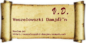 Veszelovszki Damján névjegykártya